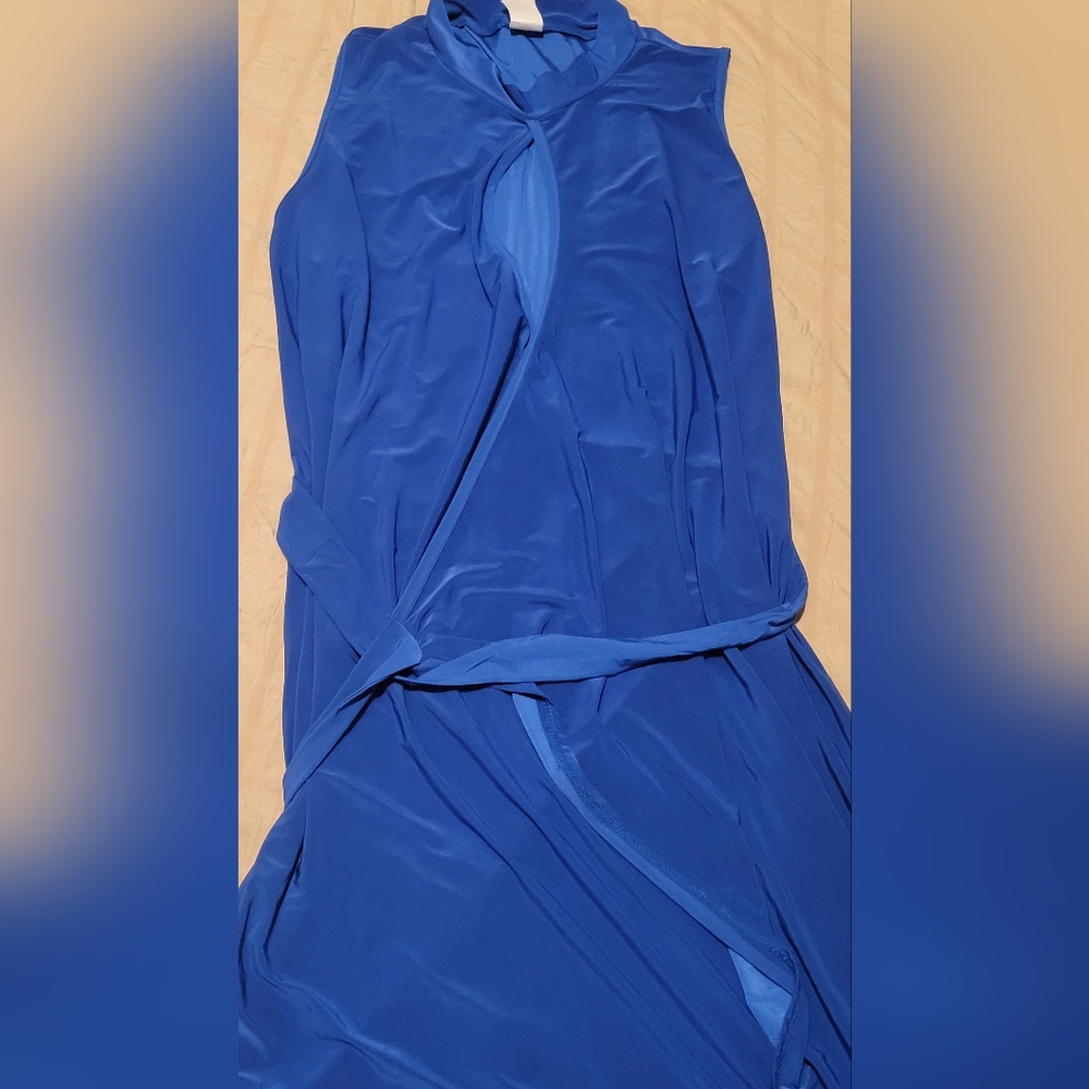 Elegant Blue Wrap Dress